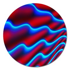 Wave Pattern Background Curve Magnet 5  (round) by Celenk