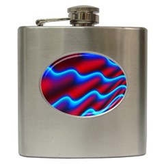 Wave Pattern Background Curve Hip Flask (6 Oz) by Celenk