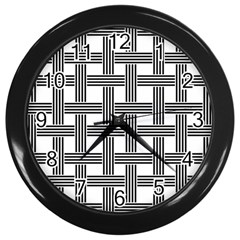 Seamless Stripe Pattern Lines Wall Clocks (black) by Celenk