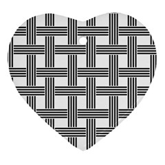 Seamless Stripe Pattern Lines Heart Ornament (two Sides)