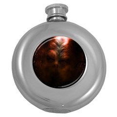 Monster Demon Devil Scary Horror Round Hip Flask (5 oz)