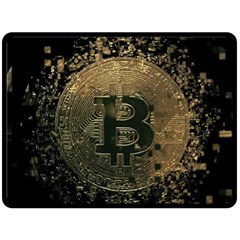 Bitcoin Cryptocurrency Blockchain Double Sided Fleece Blanket (large)  by Celenk