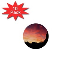 Sunset Silhouette Sun Sky Evening 1  Mini Buttons (10 Pack)  by Celenk