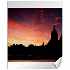 Sunset Silhouette Sun Sky Evening Canvas 16  X 20   by Celenk