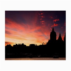 Sunset Silhouette Sun Sky Evening Small Glasses Cloth (2-side) by Celenk