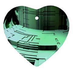 Futuristic Urban Architecture Heart Ornament (two Sides) by Celenk