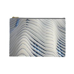 Aqua Building Wave Cosmetic Bag (large)  by Celenk