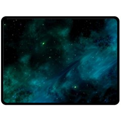 Green Space All Universe Cosmos Galaxy Double Sided Fleece Blanket (large)  by Celenk