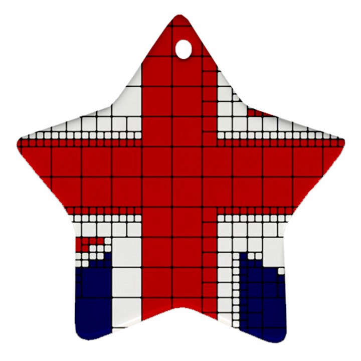 Union Jack Flag Uk Patriotic Ornament (Star)