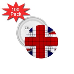 Union Jack Flag Uk Patriotic 1.75  Buttons (100 pack) 