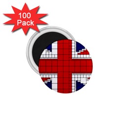 Union Jack Flag Uk Patriotic 1.75  Magnets (100 pack) 