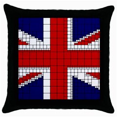 Union Jack Flag Uk Patriotic Throw Pillow Case (Black)