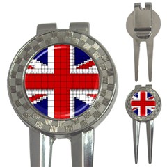 Union Jack Flag Uk Patriotic 3-in-1 Golf Divots