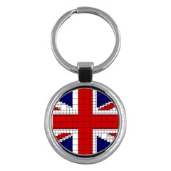 Union Jack Flag Uk Patriotic Key Chains (Round) 