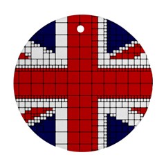 Union Jack Flag Uk Patriotic Round Ornament (Two Sides)