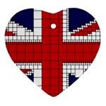 Union Jack Flag Uk Patriotic Heart Ornament (Two Sides) Front