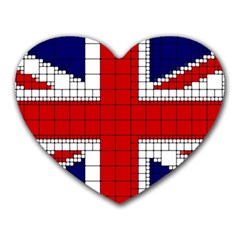 Union Jack Flag Uk Patriotic Heart Mousepads