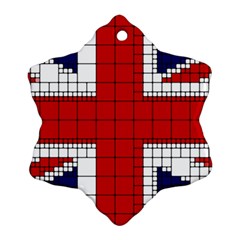 Union Jack Flag Uk Patriotic Snowflake Ornament (Two Sides)