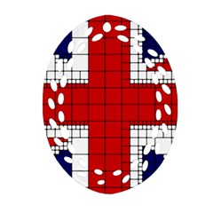 Union Jack Flag Uk Patriotic Ornament (Oval Filigree)