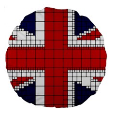 Union Jack Flag Uk Patriotic Large 18  Premium Round Cushions