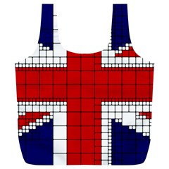 Union Jack Flag Uk Patriotic Full Print Recycle Bags (L) 