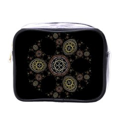 Background Pattern Symmetry Mini Toiletries Bags by Celenk