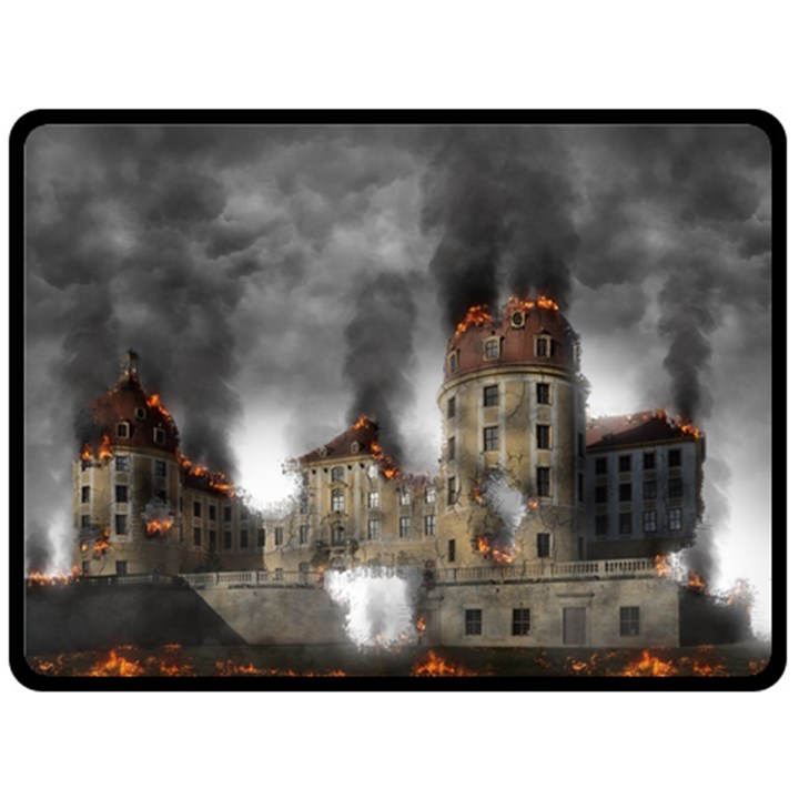 Destruction Apocalypse War Disaster Double Sided Fleece Blanket (Large) 