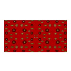 Brown Circle Pattern On Red Satin Wrap