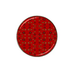 Brown Circle Pattern On Red Hat Clip Ball Marker