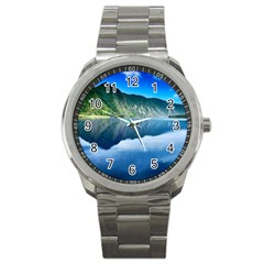 Mountain Water Landscape Nature Sport Metal Watch by Celenk