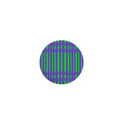 Bright Green Purple Stripes Pattern 1  Mini Buttons by BrightVibesDesign
