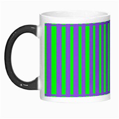 Bright Green Purple Stripes Pattern Morph Mugs by BrightVibesDesign