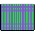 Bright Green Purple Stripes Pattern Double Sided Fleece Blanket (Medium)  58.8 x47.4  Blanket Back