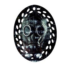 Gas Mask Contamination Contaminated Ornament (oval Filigree) by Celenk