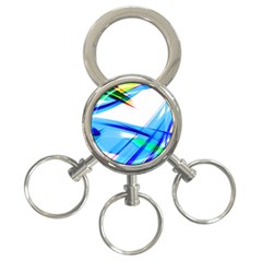 Lines Vibrations Wave Pattern 3-Ring Key Chains