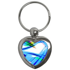 Lines Vibrations Wave Pattern Key Chains (heart)  by Celenk