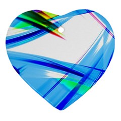 Lines Vibrations Wave Pattern Heart Ornament (Two Sides)