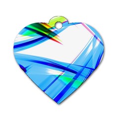 Lines Vibrations Wave Pattern Dog Tag Heart (One Side)