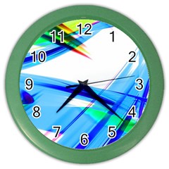 Lines Vibrations Wave Pattern Color Wall Clocks