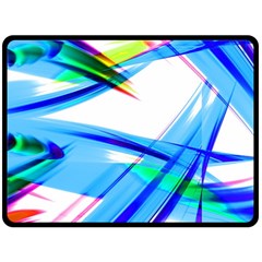 Lines Vibrations Wave Pattern Fleece Blanket (Large) 