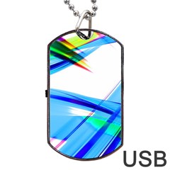 Lines Vibrations Wave Pattern Dog Tag USB Flash (Two Sides)