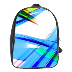 Lines Vibrations Wave Pattern School Bag (XL)