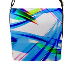 Lines Vibrations Wave Pattern Flap Messenger Bag (L) 