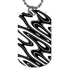 Black And White Wave Abstract Dog Tag (two Sides) by Celenk