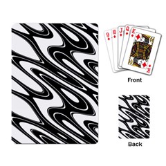 Black And White Wave Abstract Playing Card by Celenk