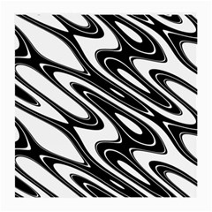 Black And White Wave Abstract Medium Glasses Cloth (2-side) by Celenk