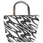 Black And White Wave Abstract Bucket Bags Back