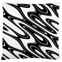 Black And White Wave Abstract Large Cushion Case (two Sides)