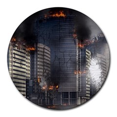 Destruction Apocalypse War Disaster Round Mousepads