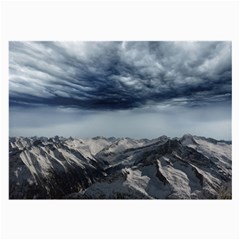 Mountain Landscape Sky Snow Large Glasses Cloth (2-side) by Celenk